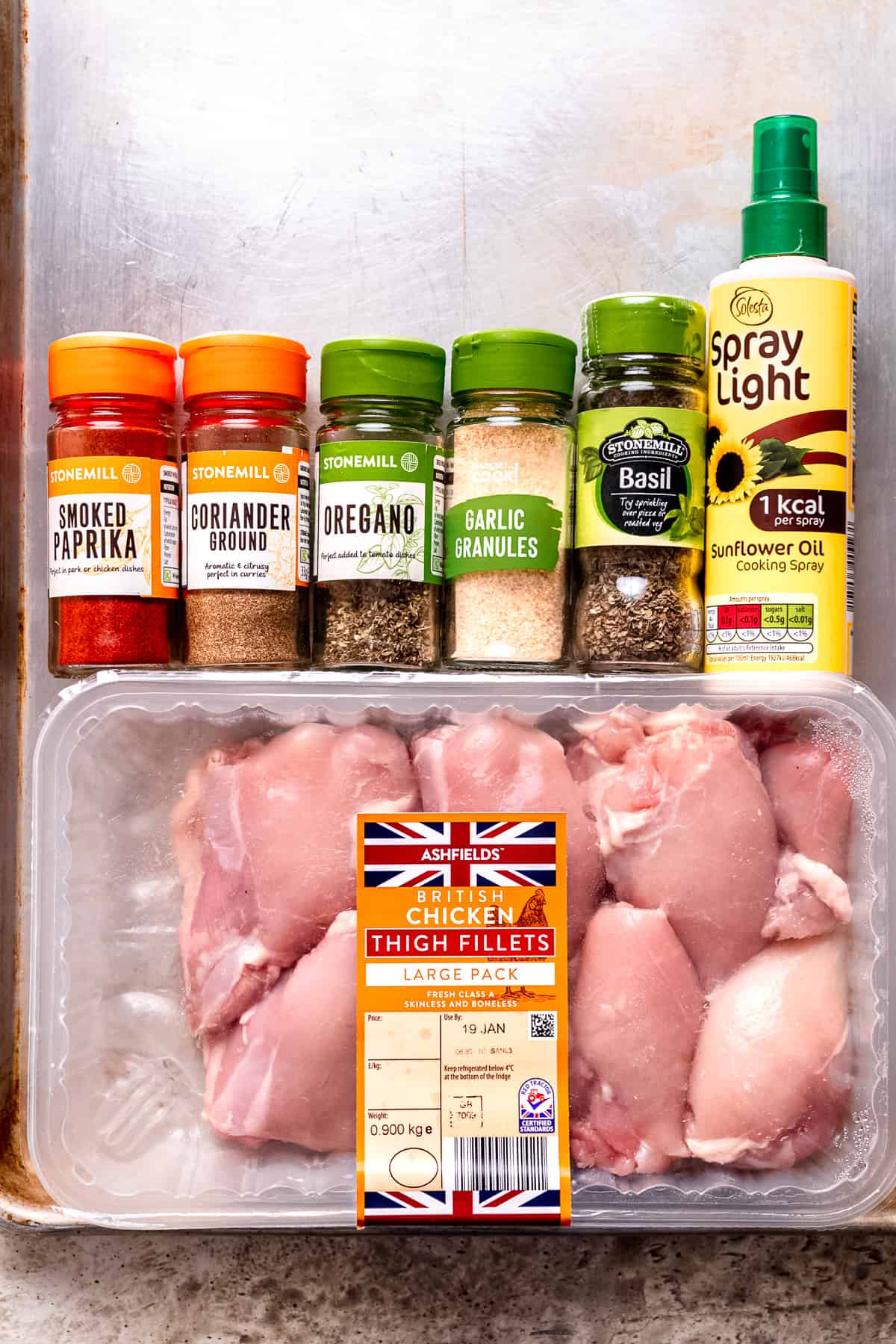 Ingredients for chicken thighs in the air fryer.