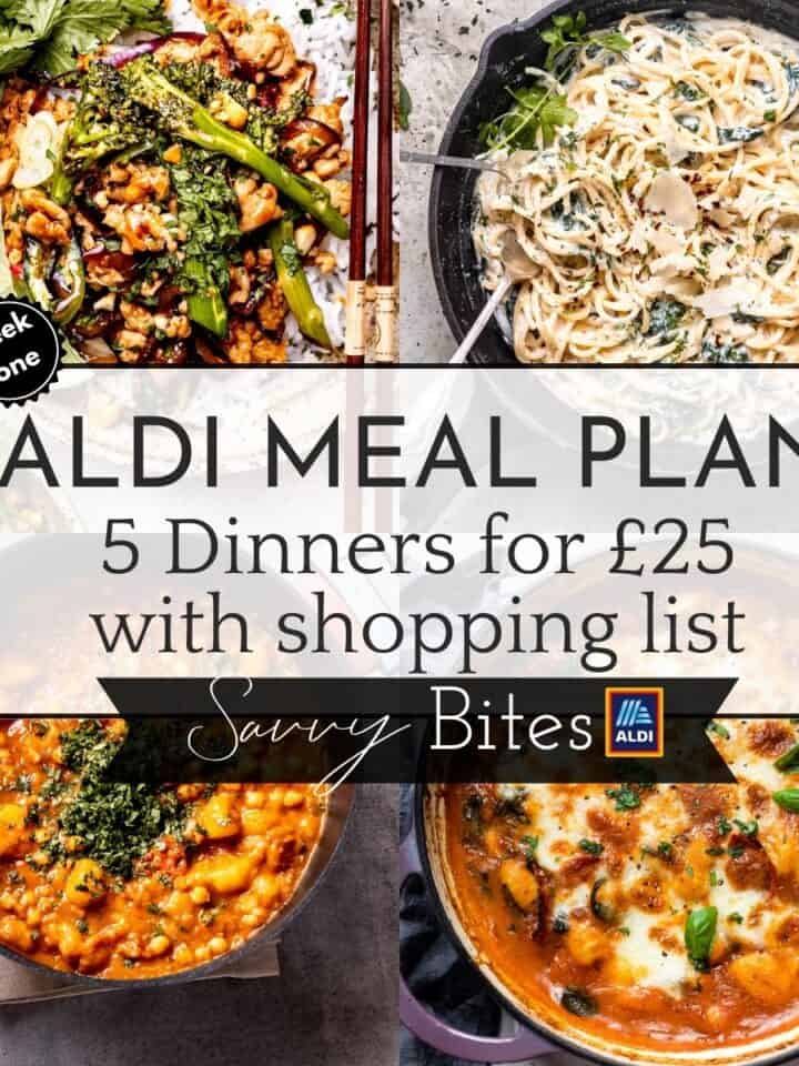 Easy Aldi Meal Plan- Budget Recipes & Free Shopping List - Savvy Bites