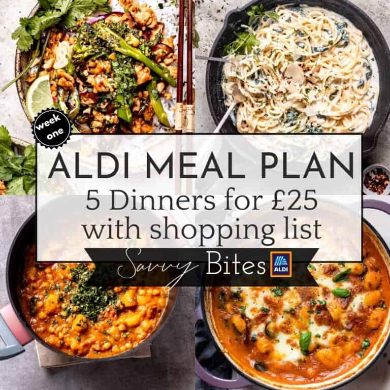 Aldi £25 budget meal plan week 1