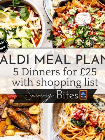 The £25 weekly meal plan with text overlay.