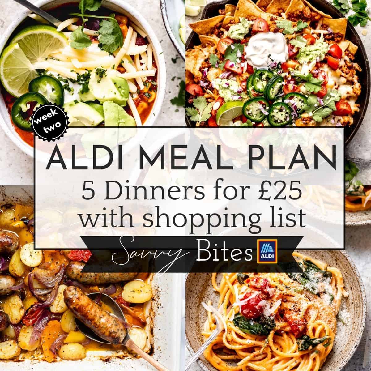 The £25 weekly meal plan with text overlay.