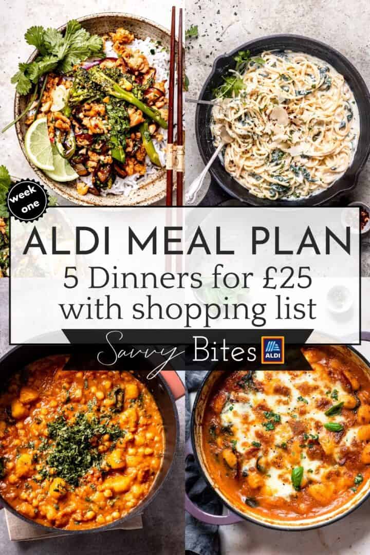 Aldi £25 budget meal plan week 1