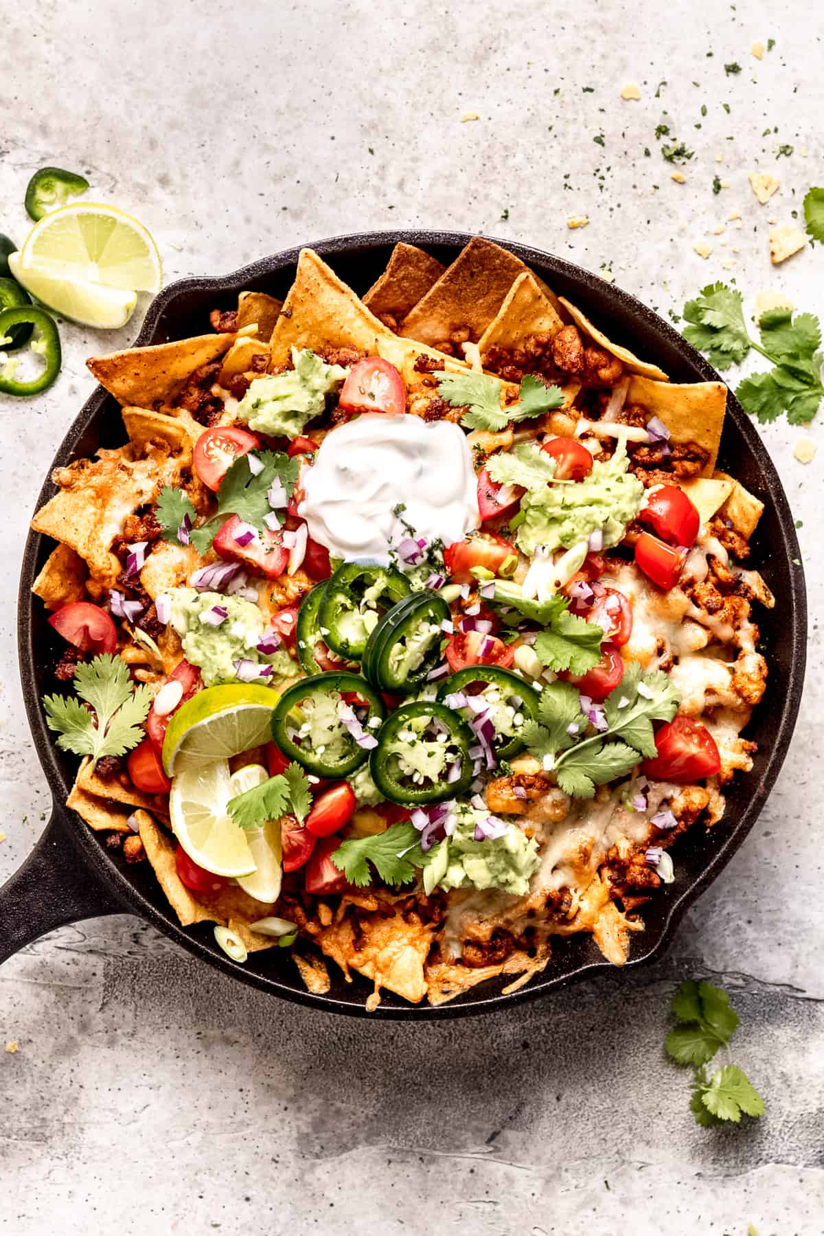 Homemade nachos with cheese.