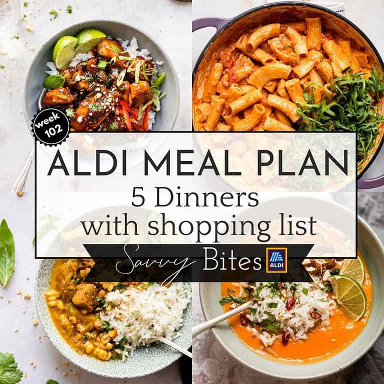 Budget meal plan with text overlay.