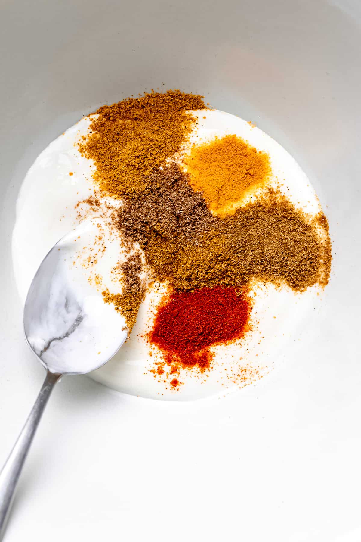 Spiced yogurt for curry.