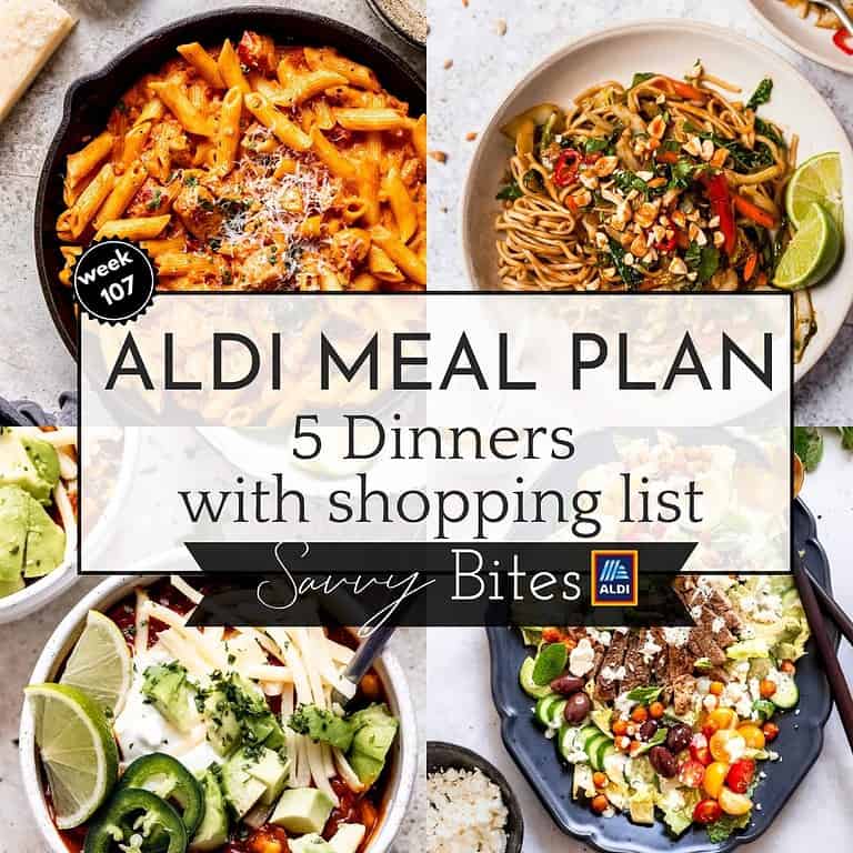 Family budget meal plan collage.