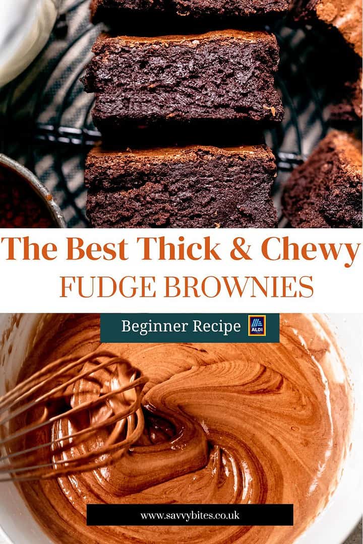 Thick and chewy fudge brownies.