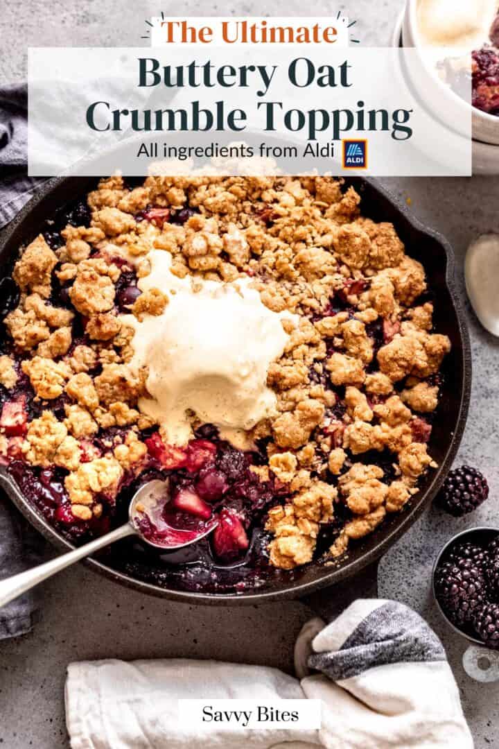 Oat crumble topping for fruit desseets.