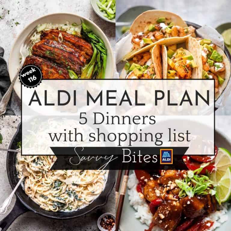 Family budget meal plan Aldi ingredients.