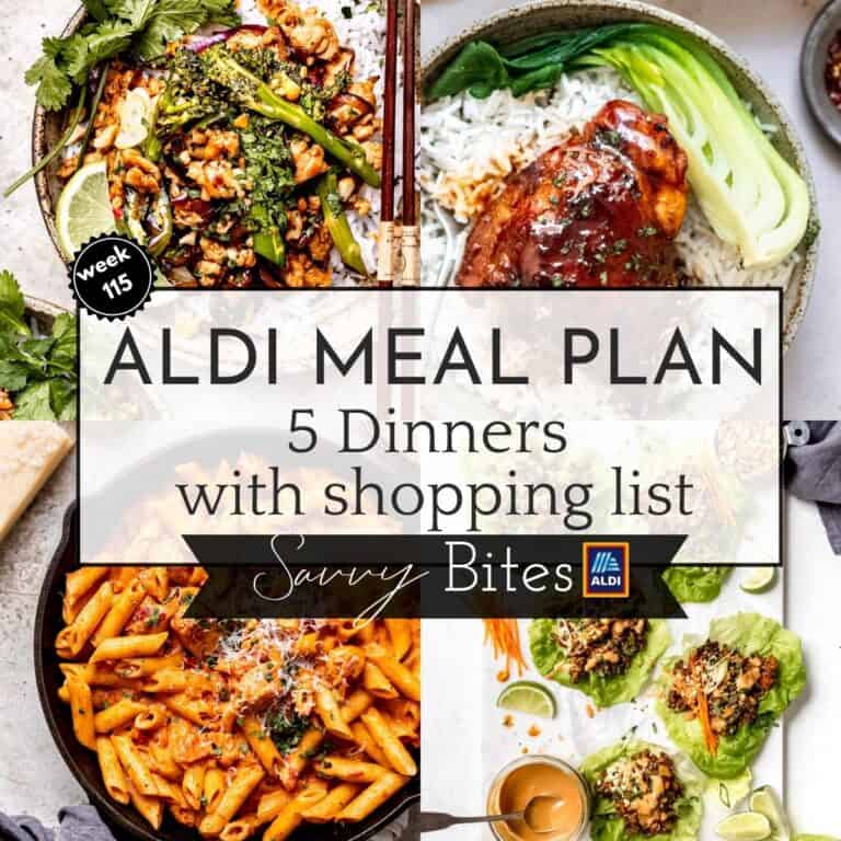 Budget family meal plan photo collage.