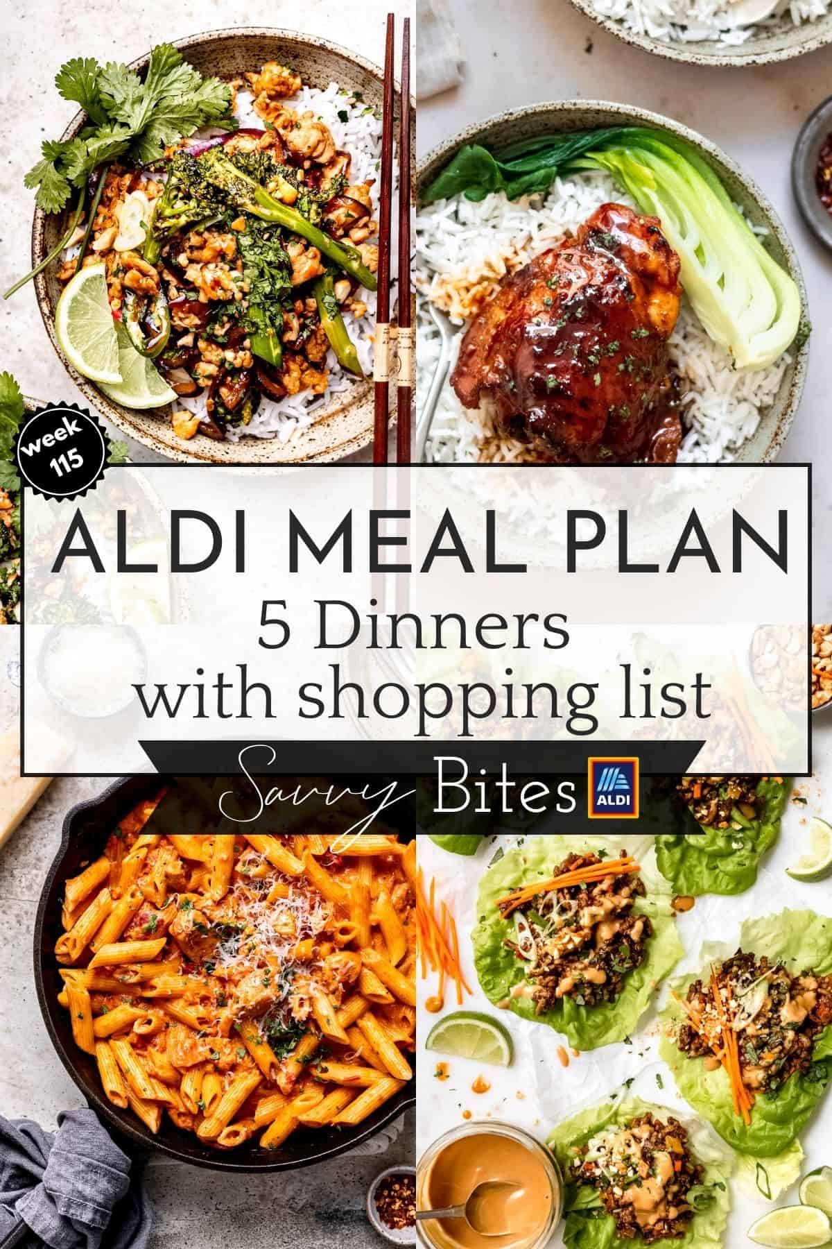 Easy budget meal plan photo collage.