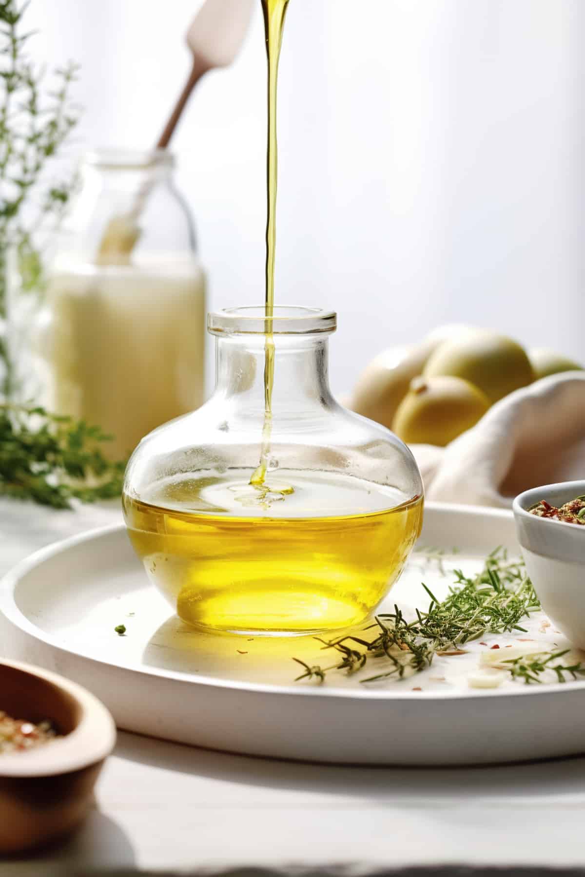 Olive oil vinaigrette for rice salad.