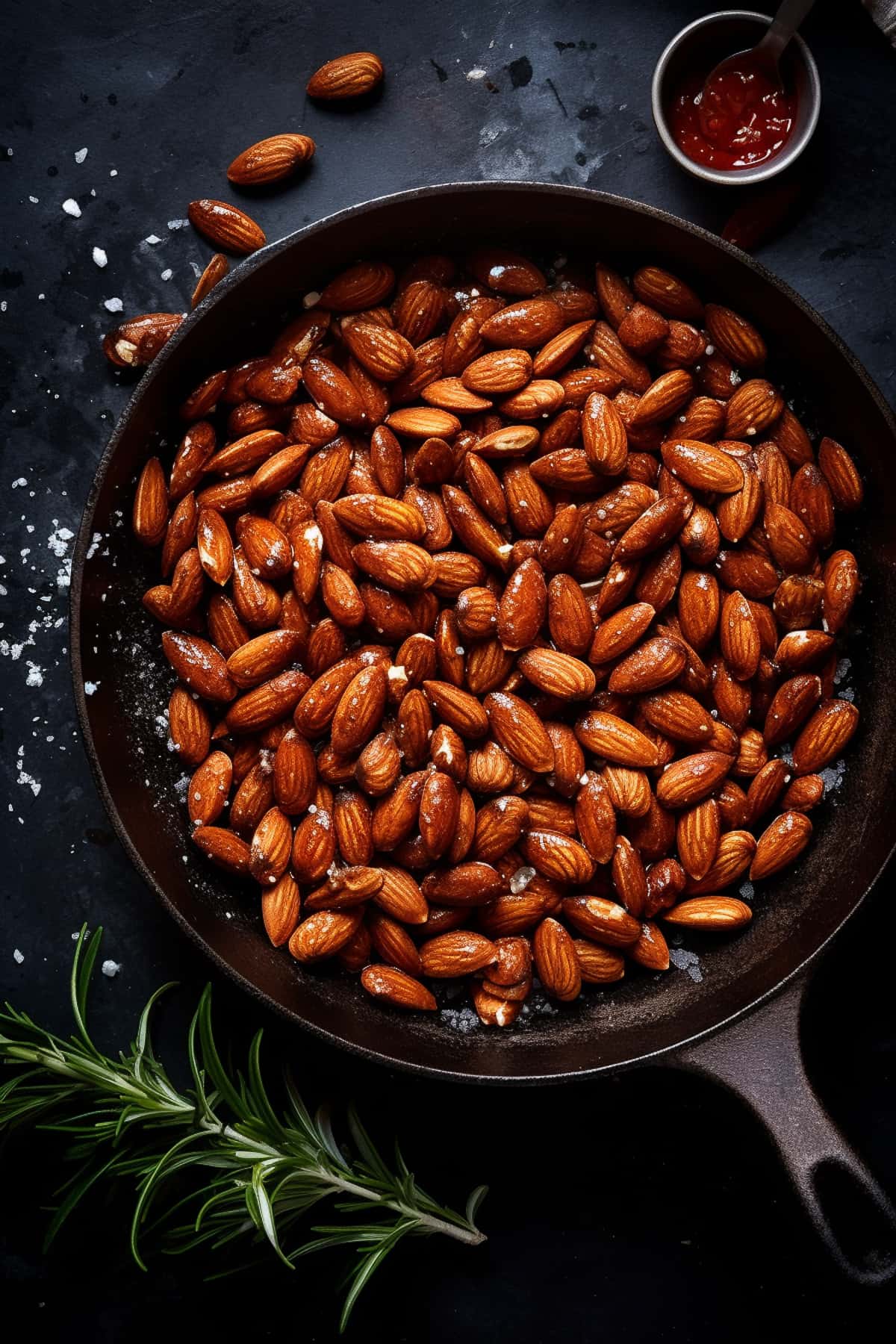 Toasted almonds for peach salad.