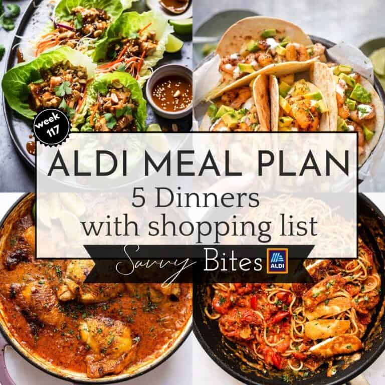 Budget meal plan photo collage.