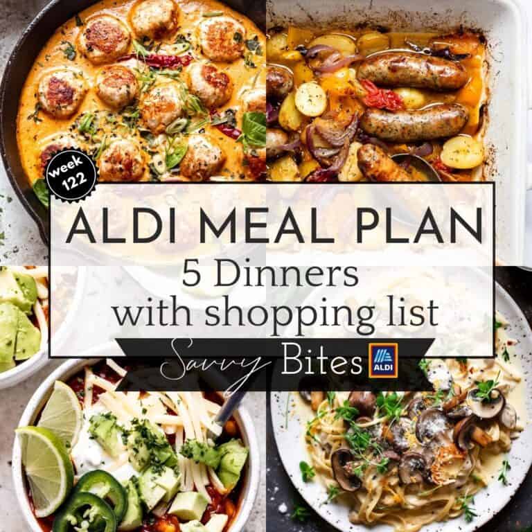 Family budget meal plan using Aldi ingredients.