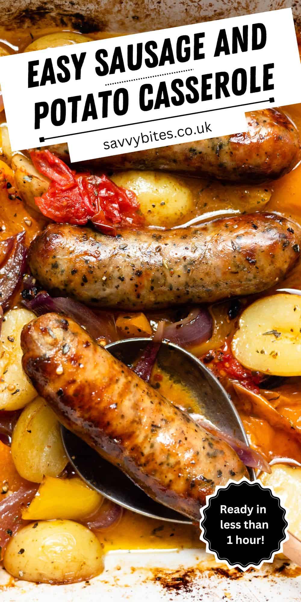 Quick and Easy Sausage Traybake (sausage and potato bake) Savvy Bites