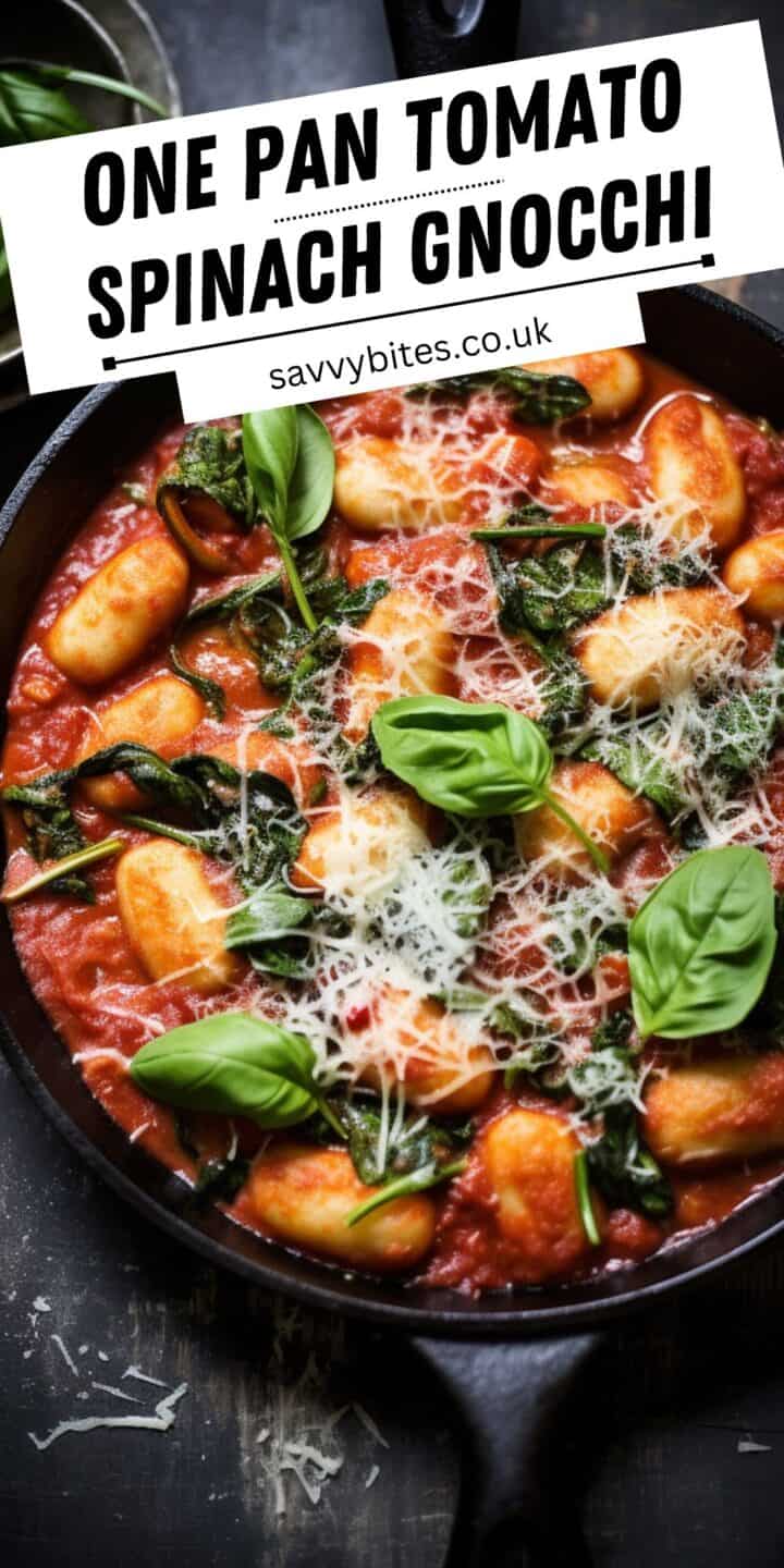 Cheesy baked gnocchi in a pan with lots of melted cheese.