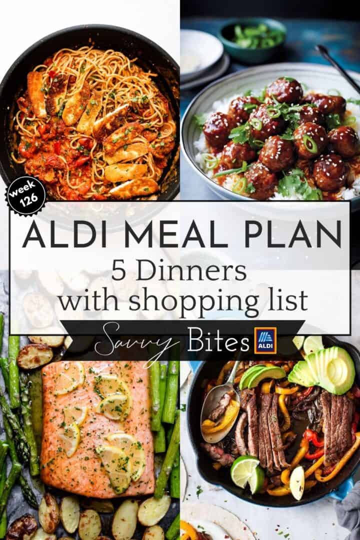 Aldi meal plan 126 photo collage.