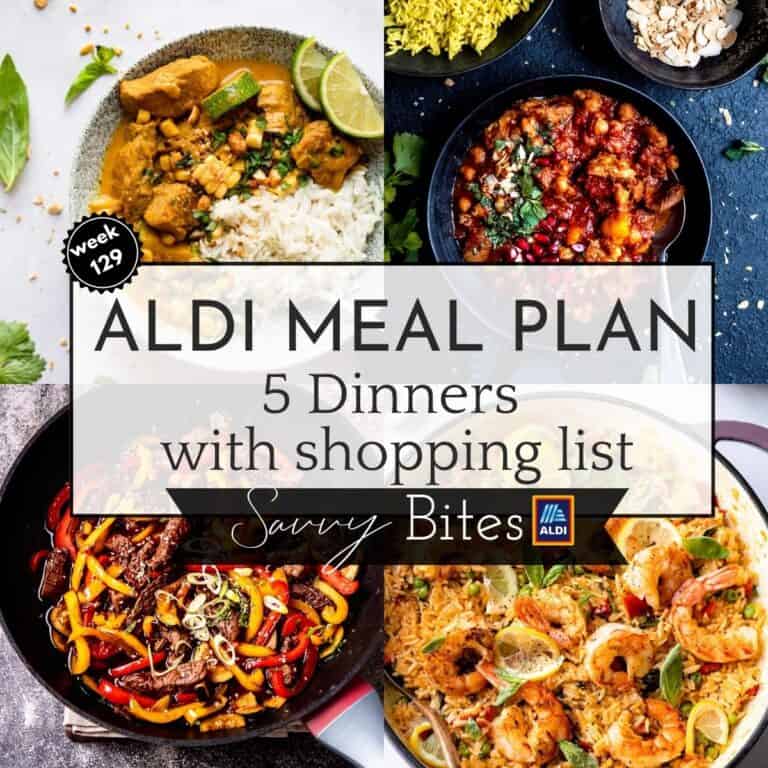 Budget meal plan photo collage.
