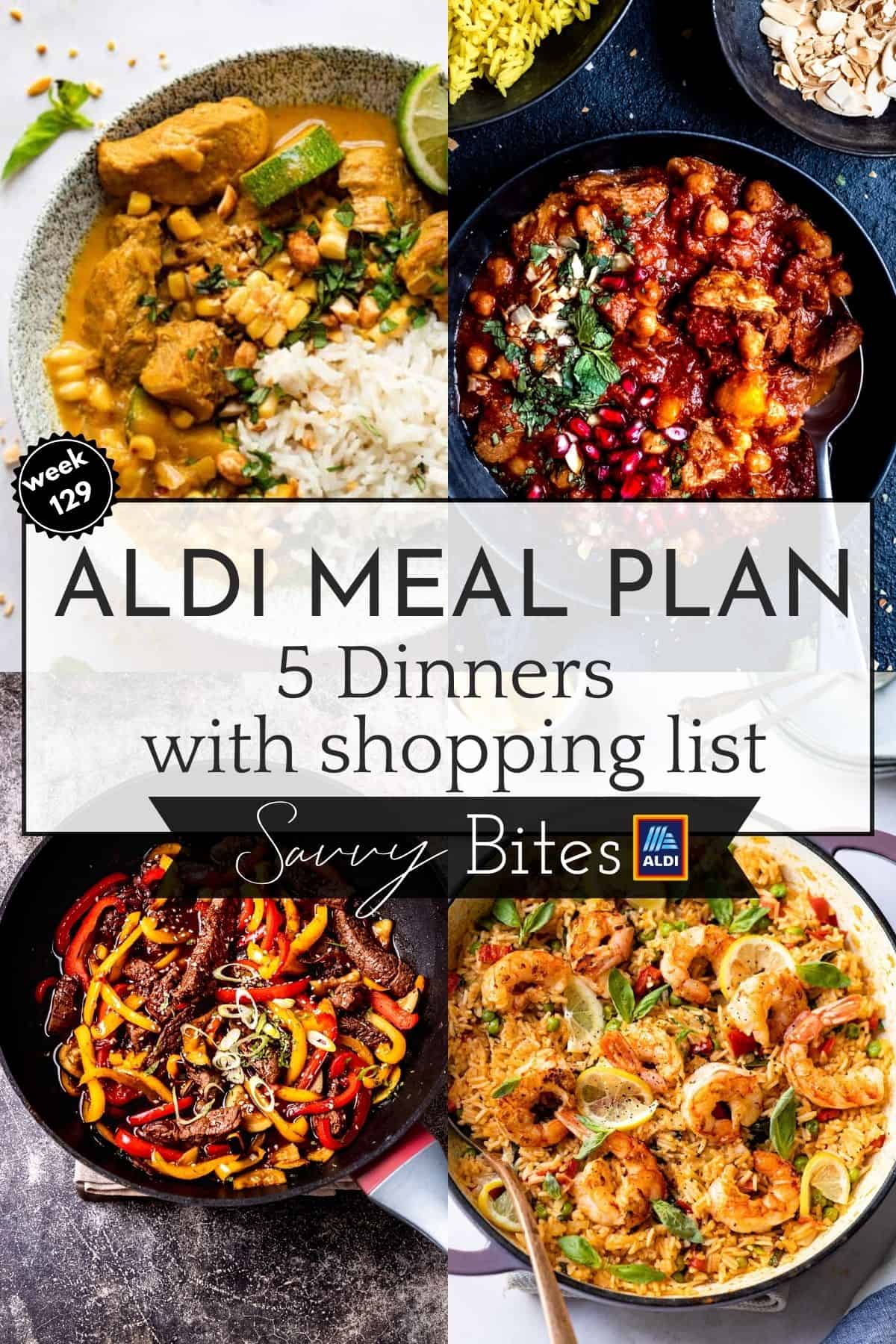 Budget meal plan photo collage.