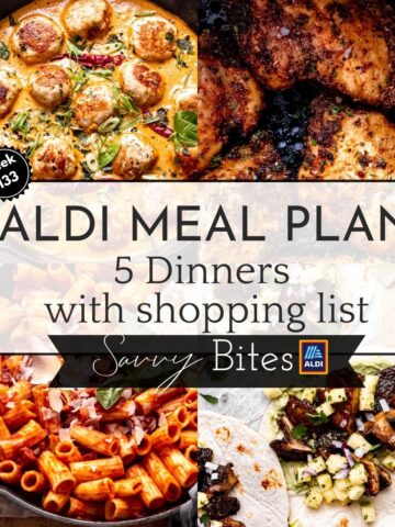 Budget meal plan photo collage.