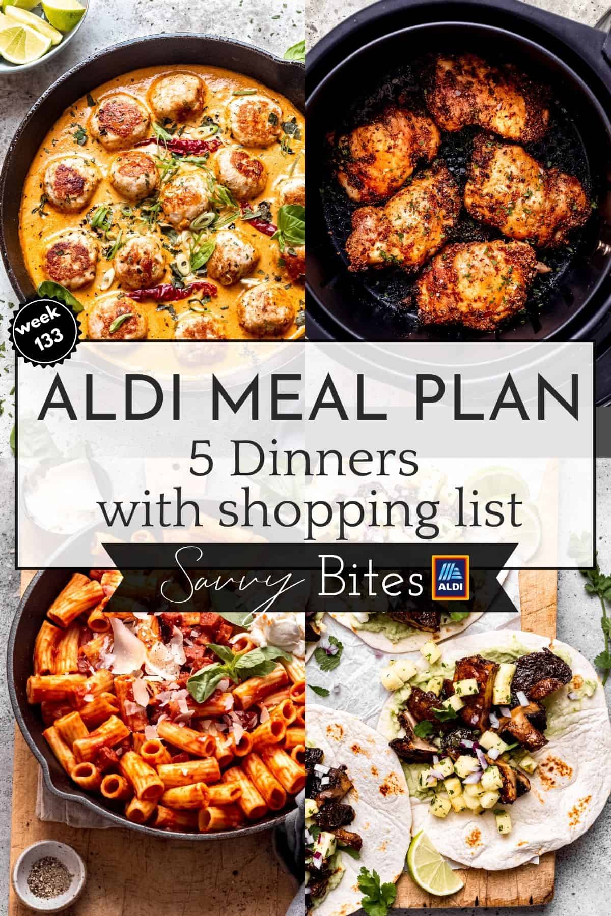 Budget meal plan photo collage.