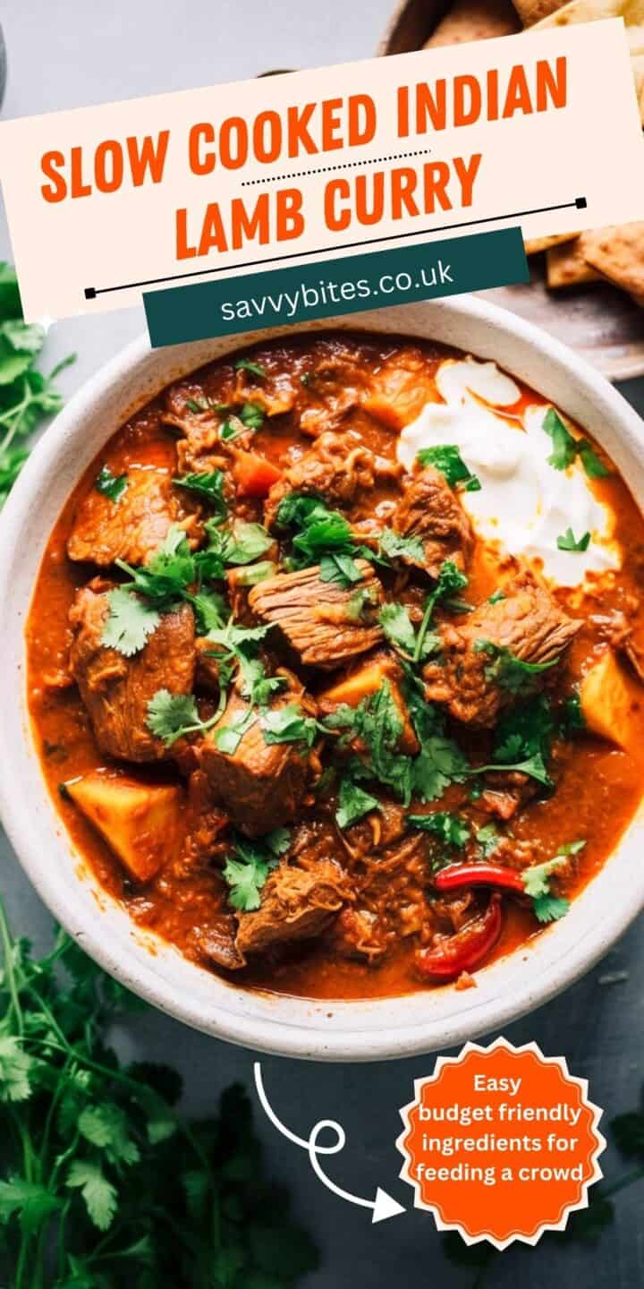 Easy slow cooked lamb curry in tomato sauce.