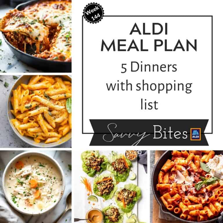 Family budget meal plan 144 recipe photo collage.