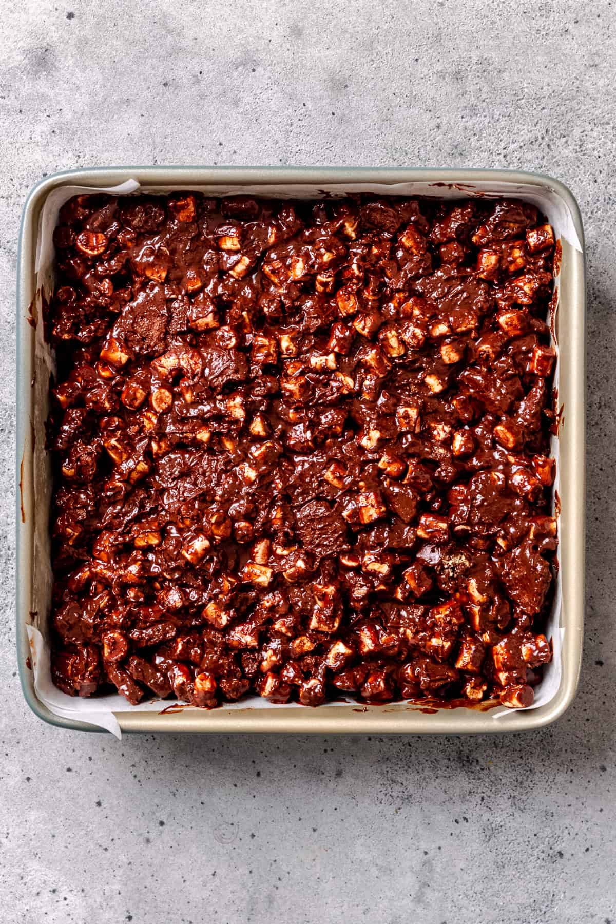 Rocky road bars in a tin before being killed.