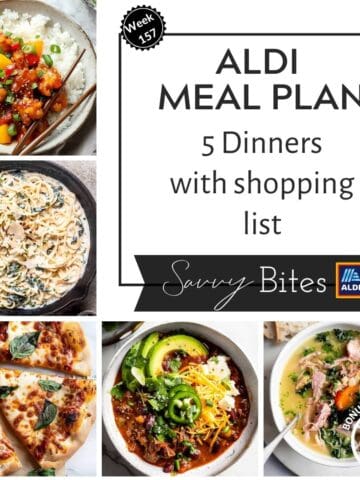 Aldi budget meal plan 157 photo collage.