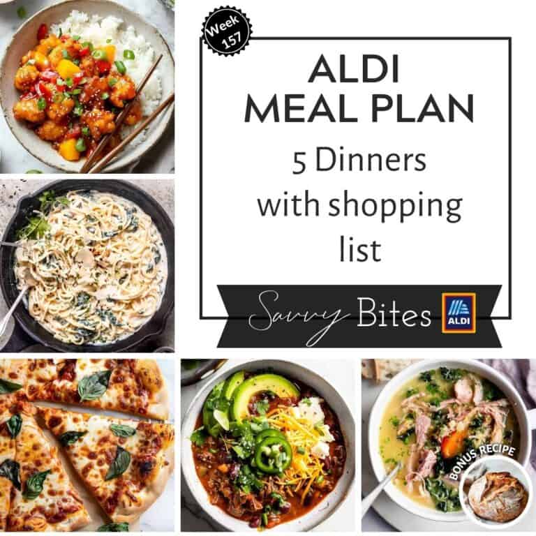 Aldi budget meal plan 157 photo collage.