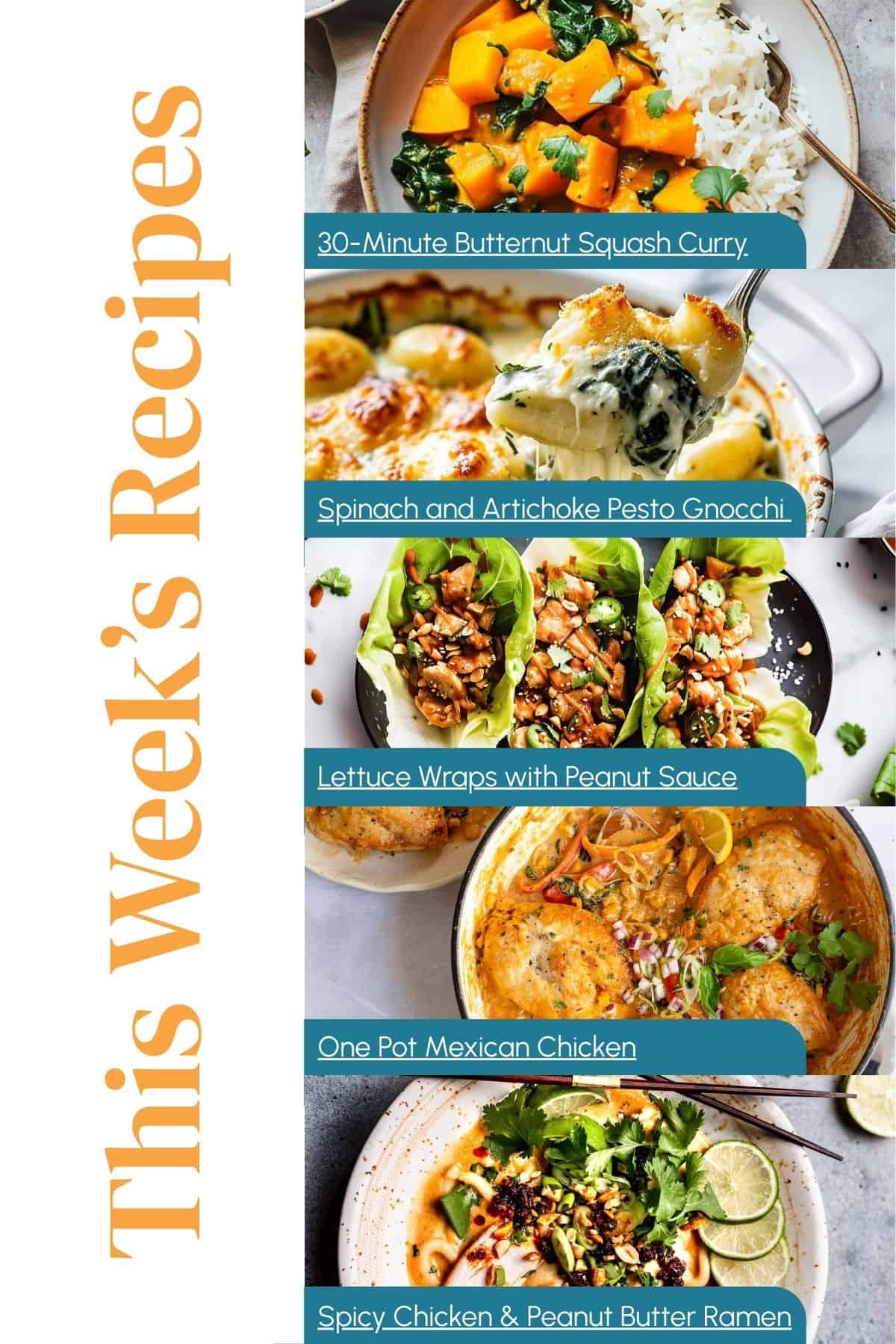 Meal plan 159 menu photo collage.