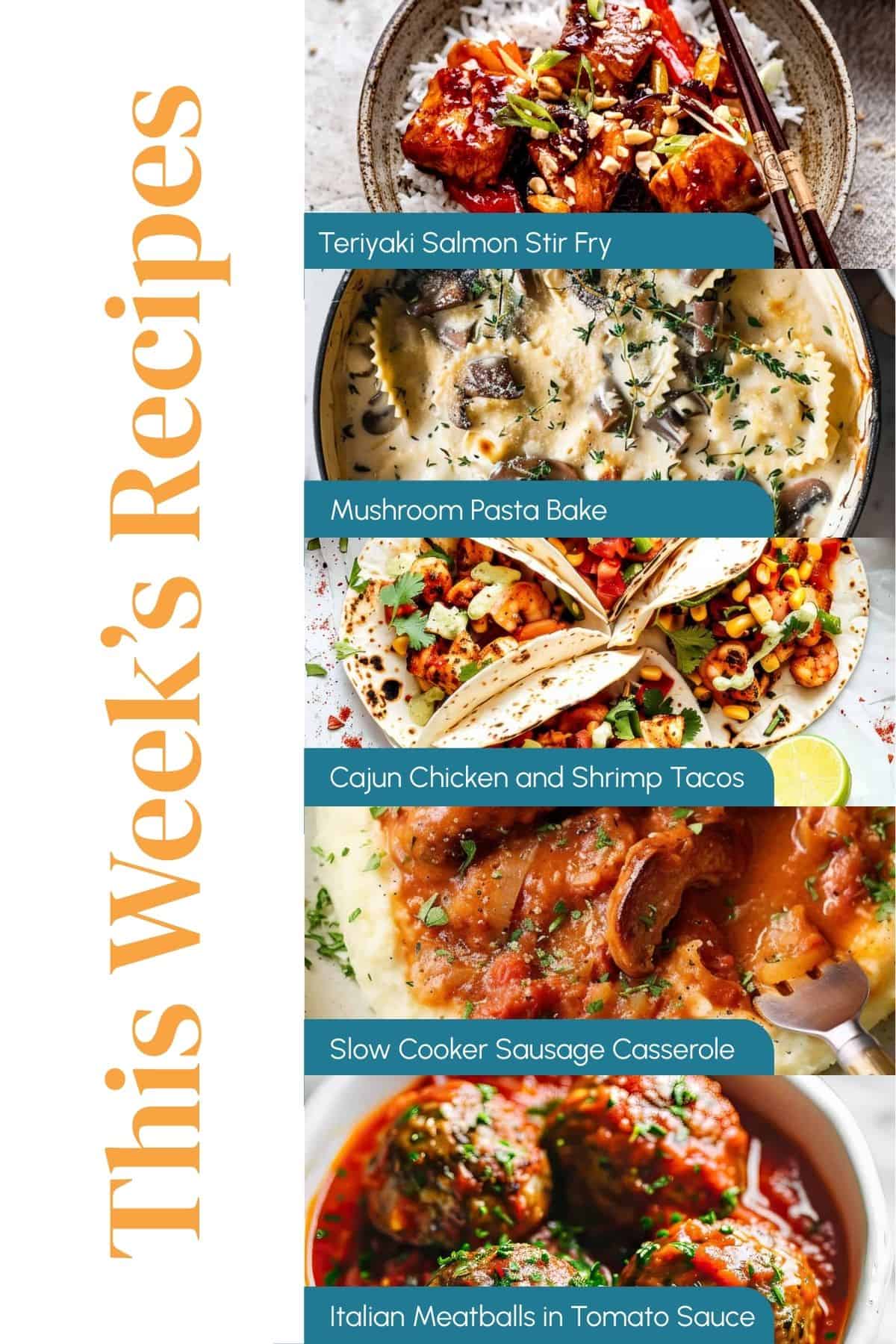 Aldi budget meal plan menu photo collage.
