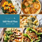 Aldi budget meal plan 159 photo collage.