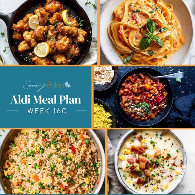 Aldi meal plan 160 photo collage.