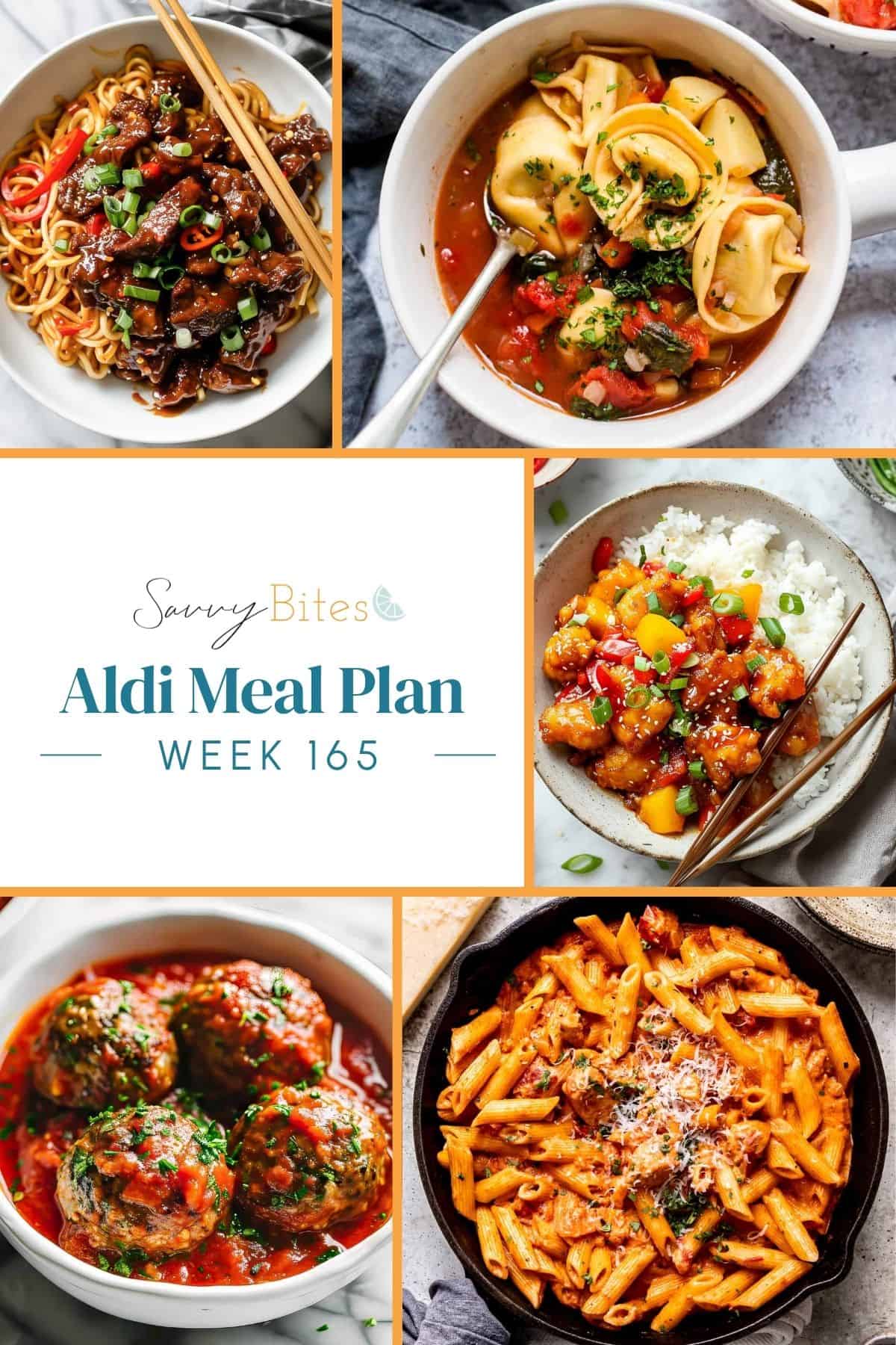 Photo collage for Aldi Budget Meal Plan 165.
