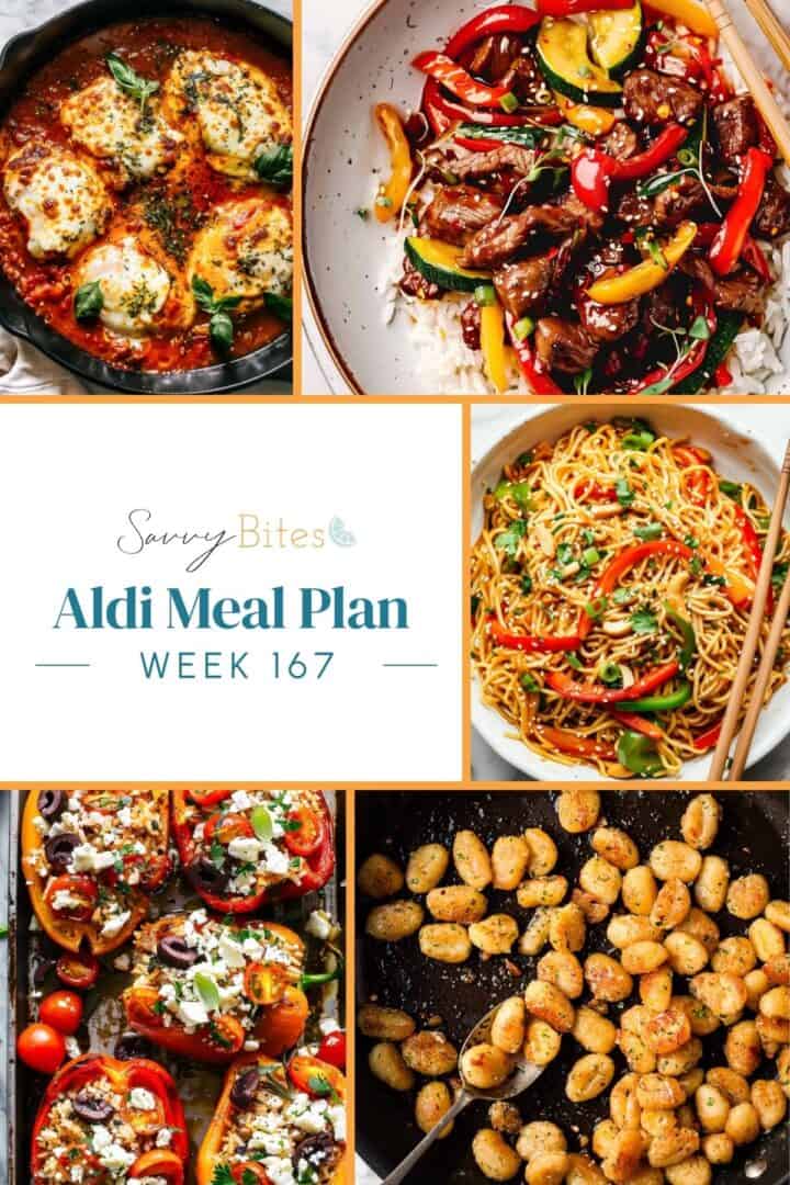 Aldi meal plan 167 photo collage.