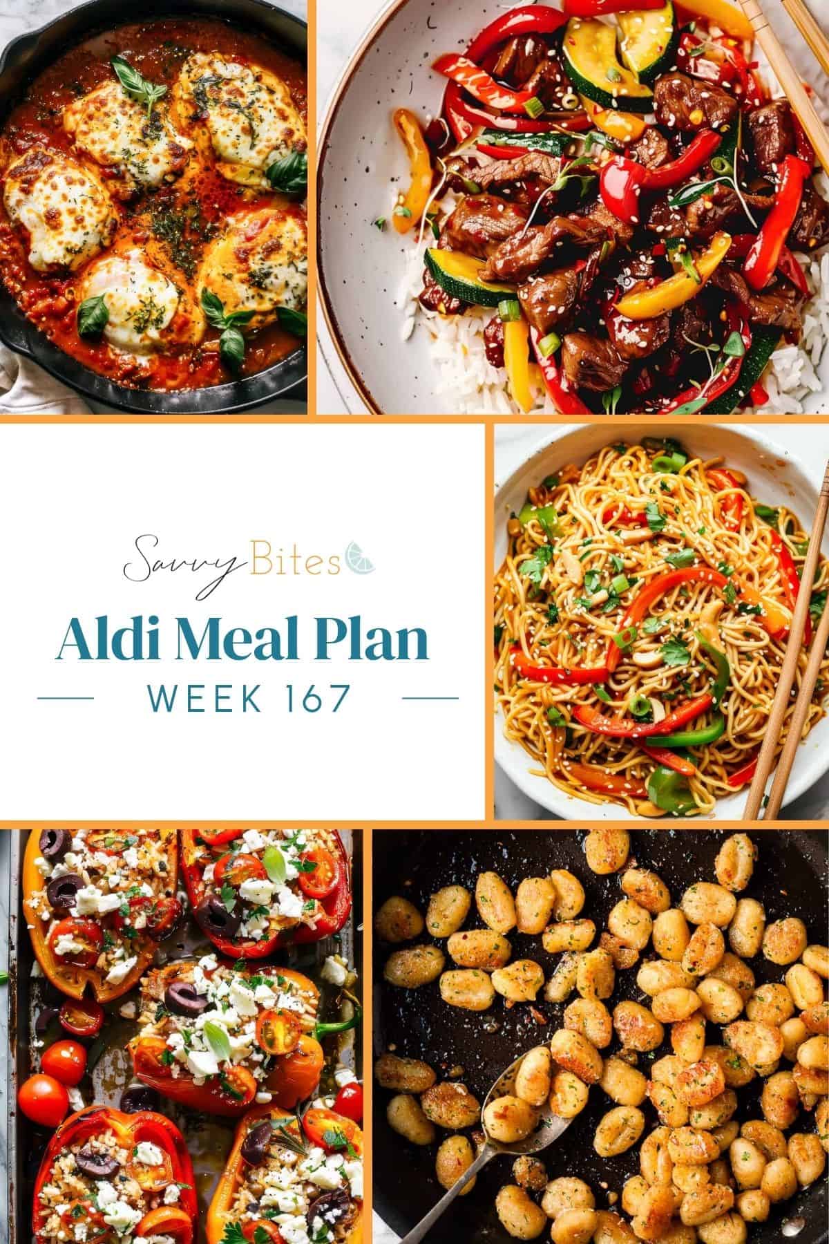 Aldi meal plan 167 photo collage.