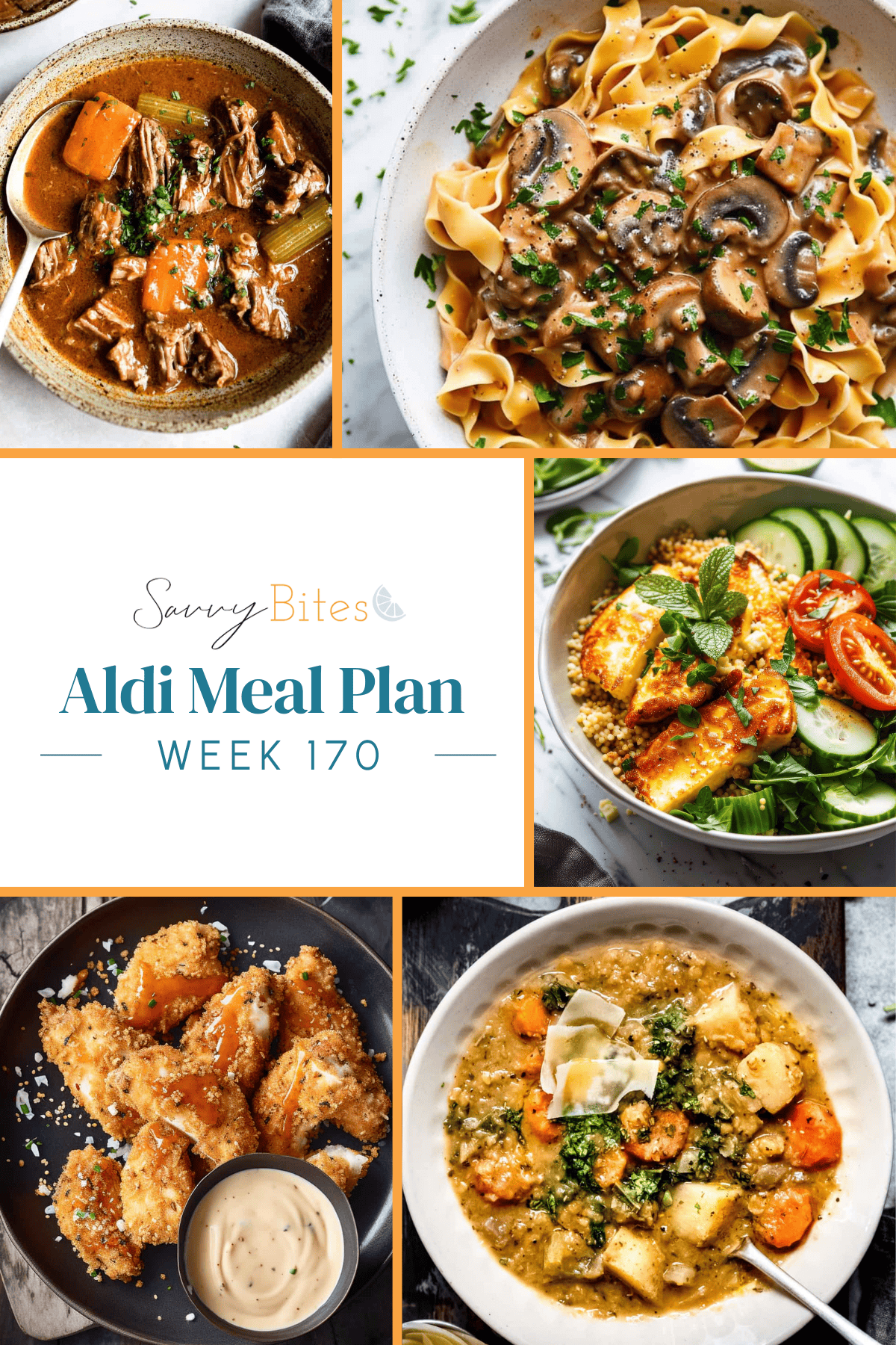 Meal plan photo collage.
