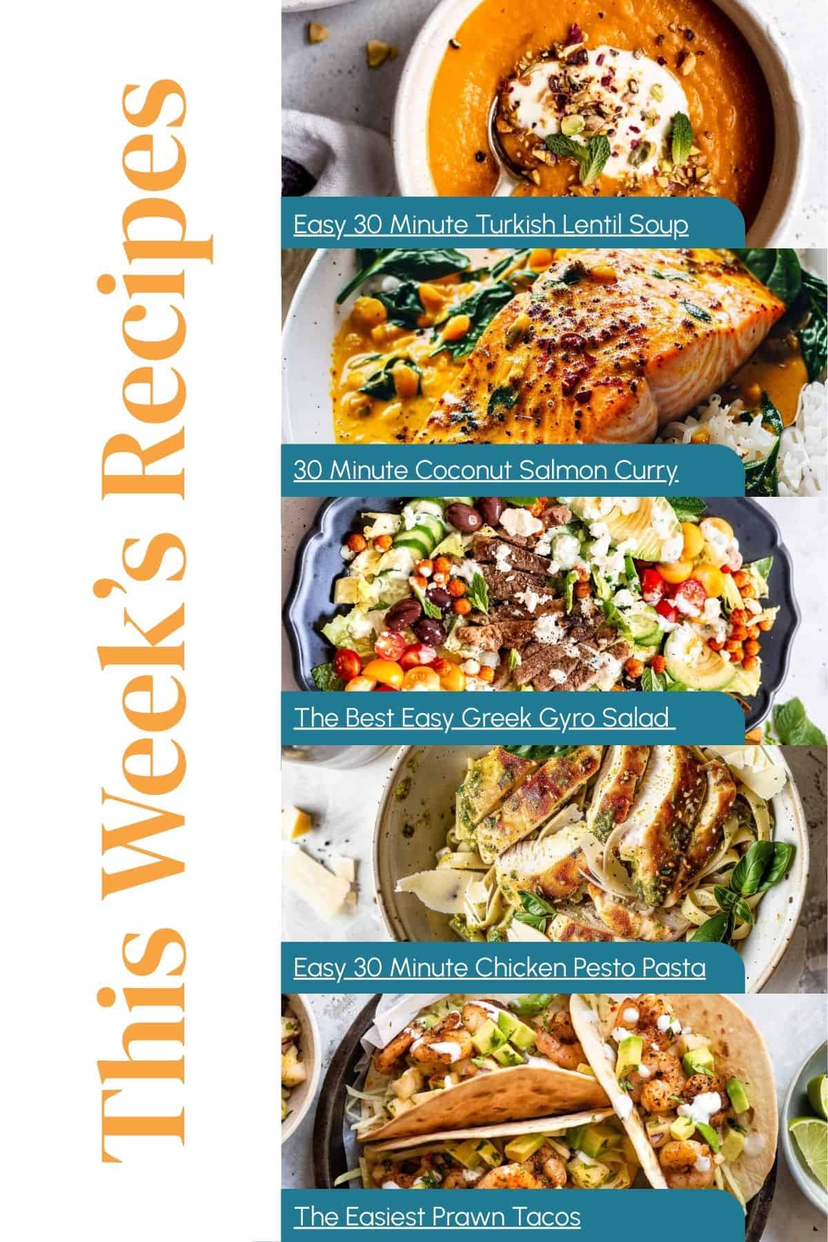 Meal plan photo collage.
