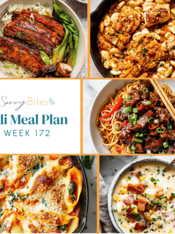 Meal plan photo collage.