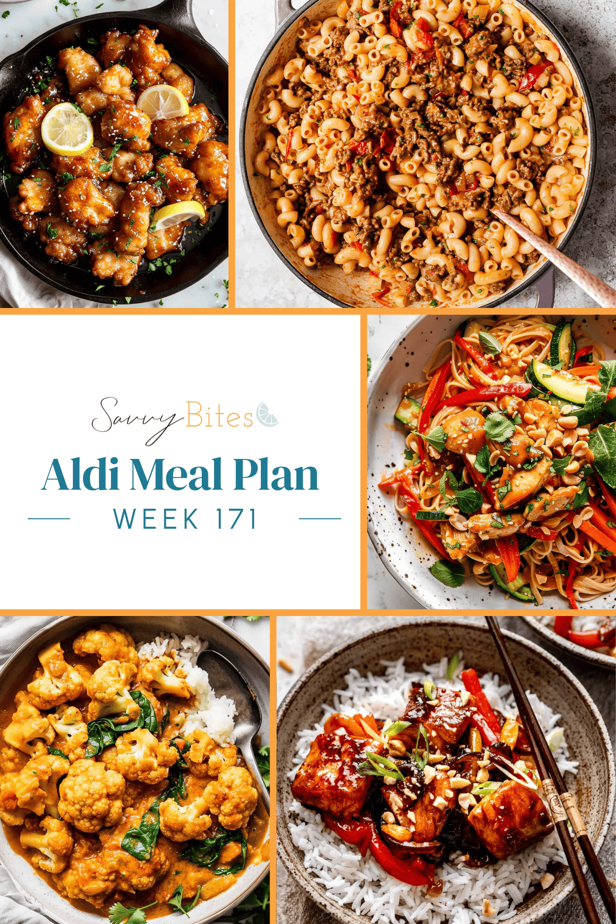Meal plan photo collage.