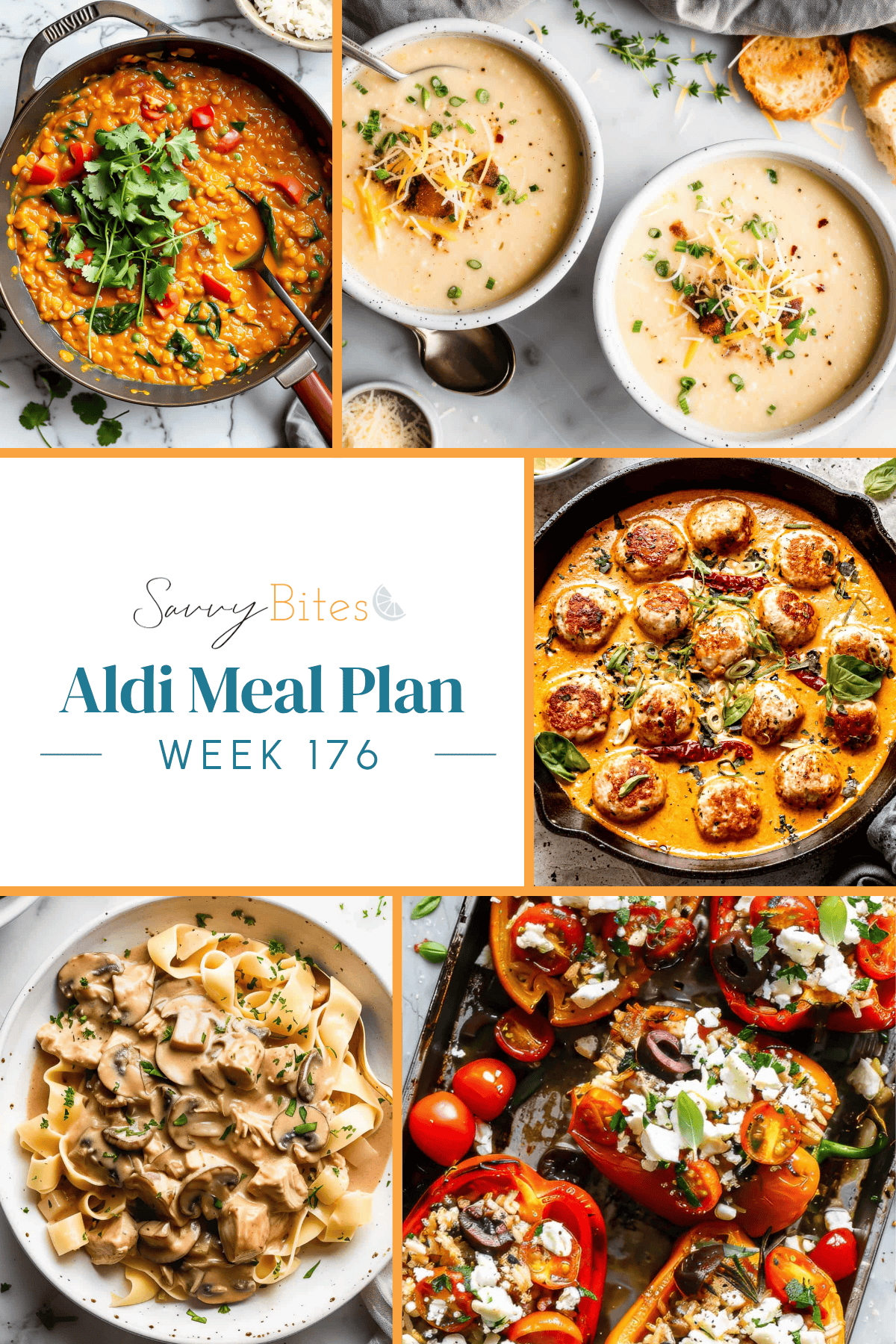 Meal plan photo collage.