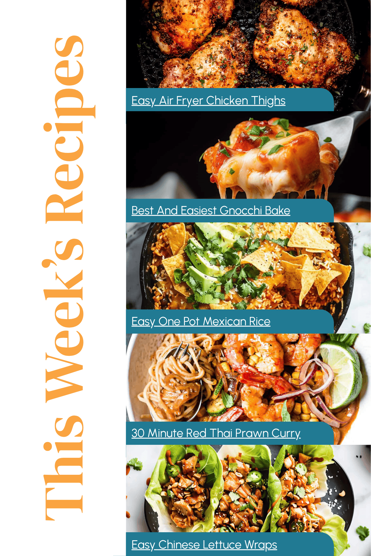 Meal plan photo collage.