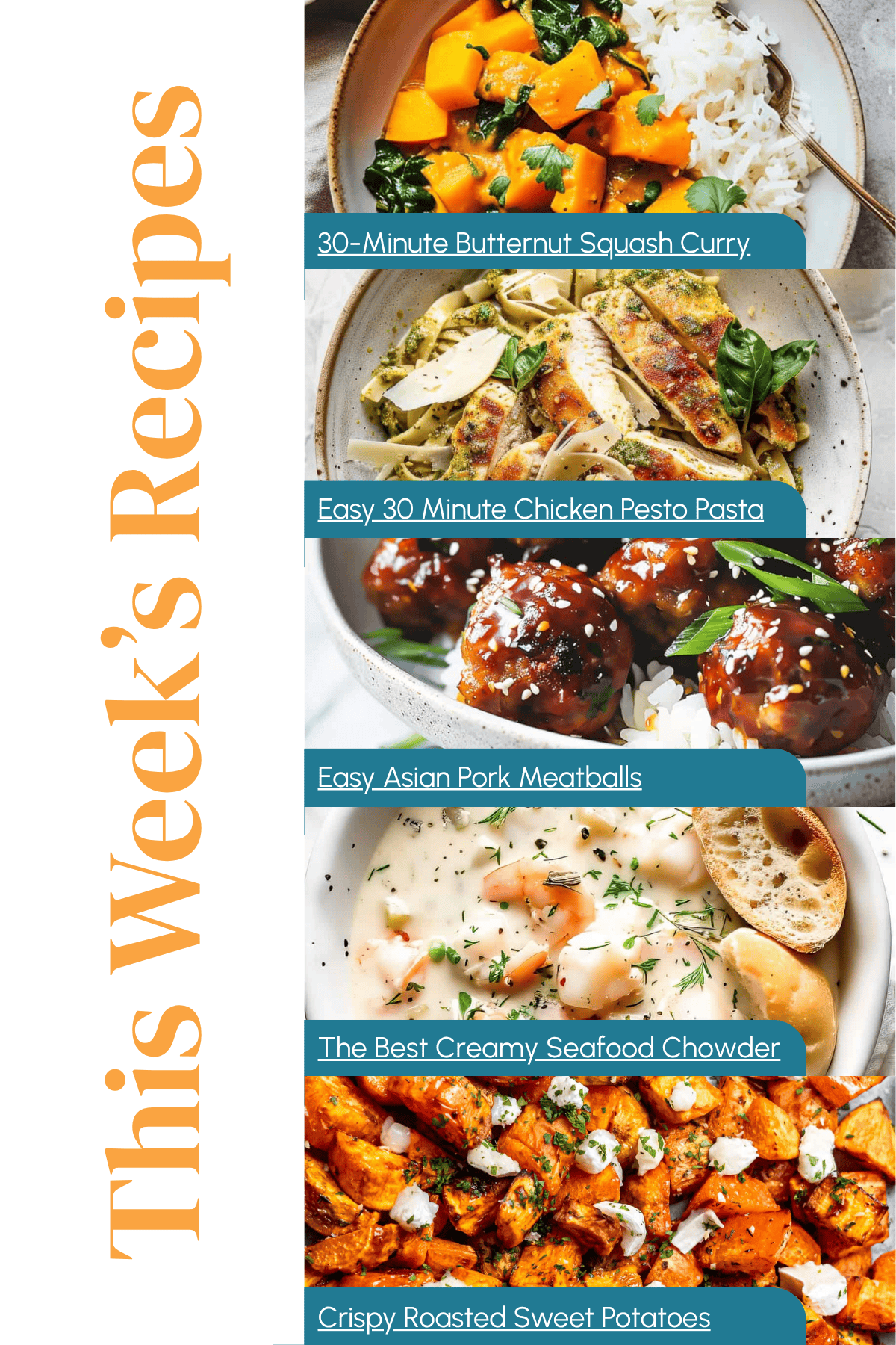 Meal plan photo collage.