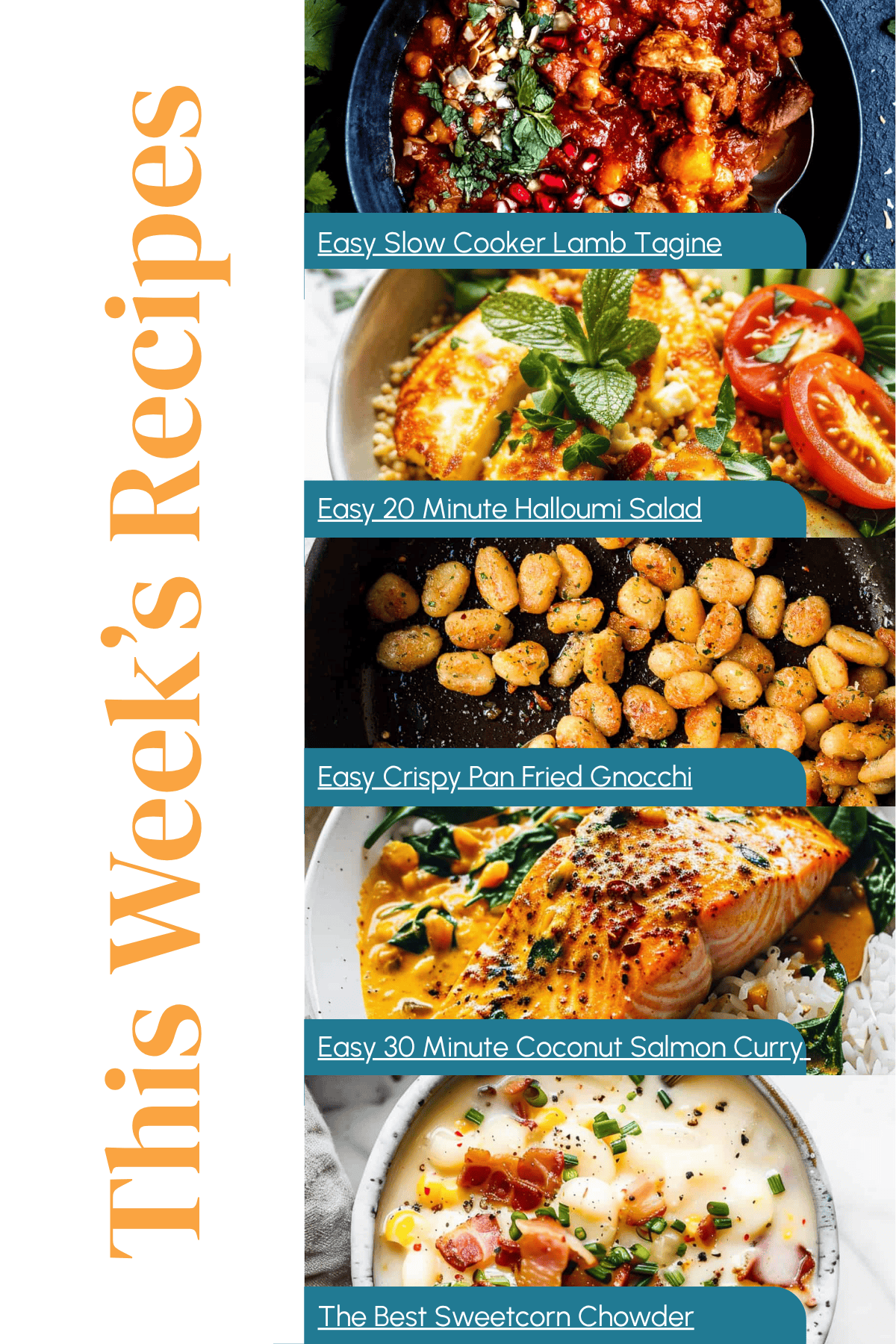 Meal plan photo collage.