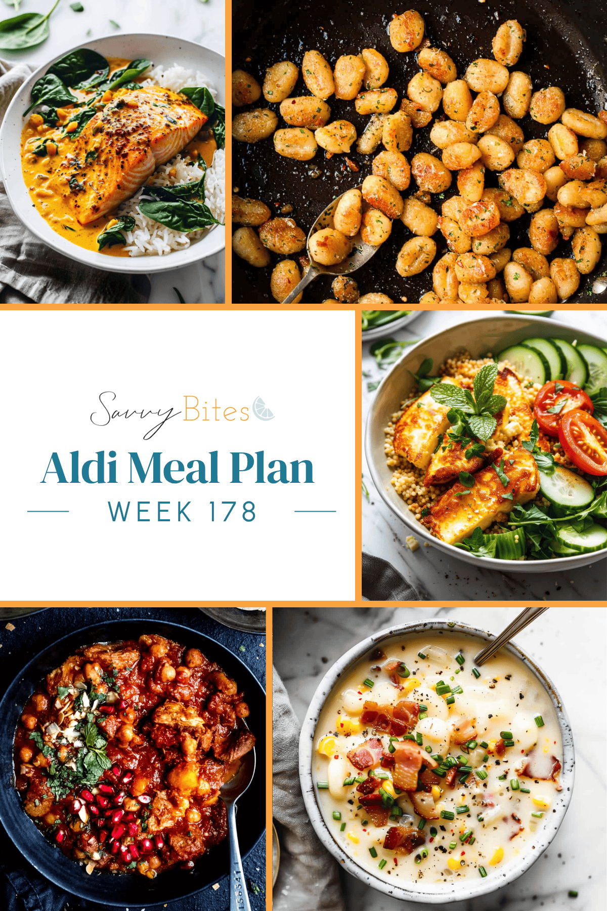 Meal plan photo collage.