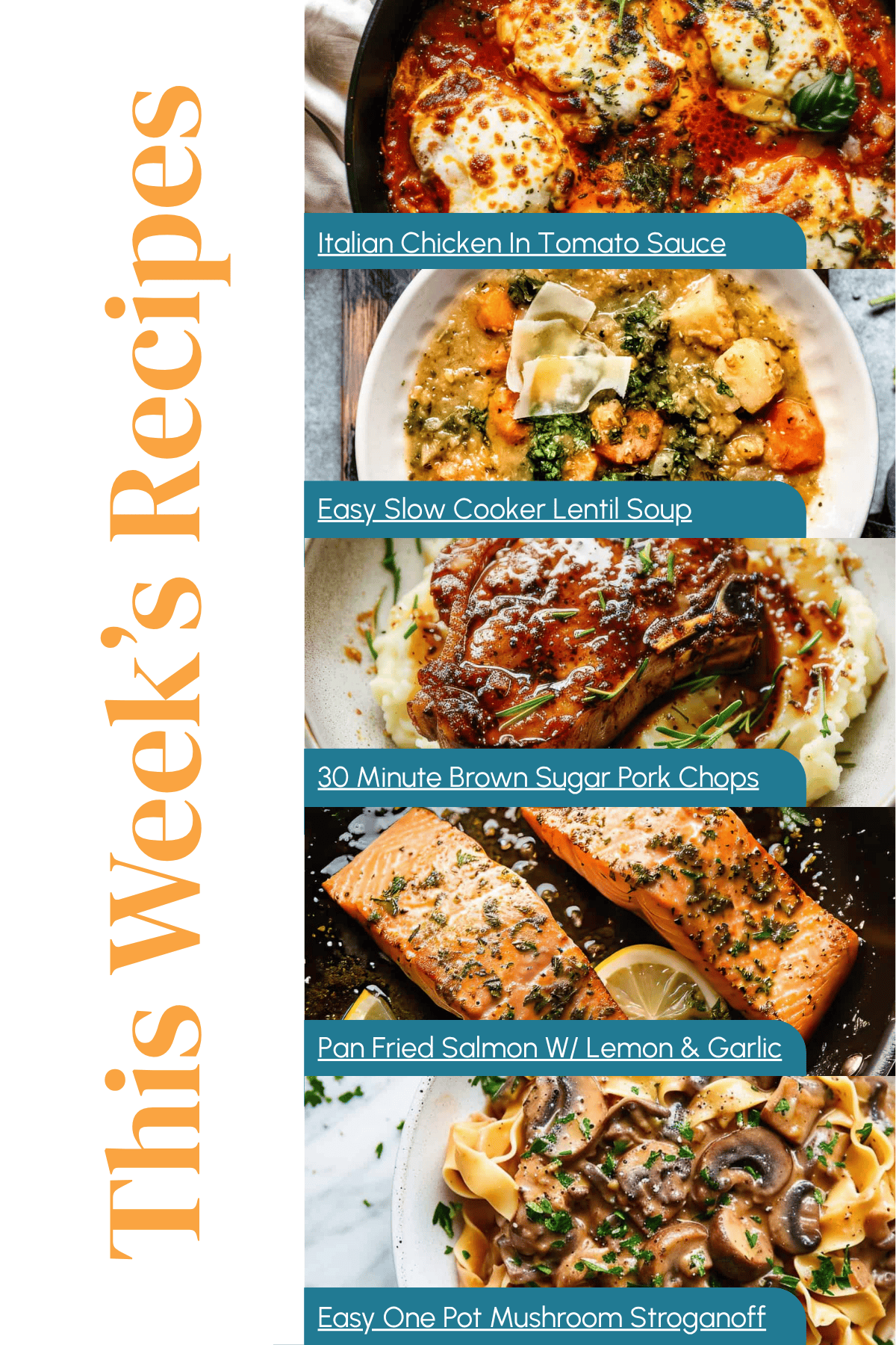 Meal plan photo collage.