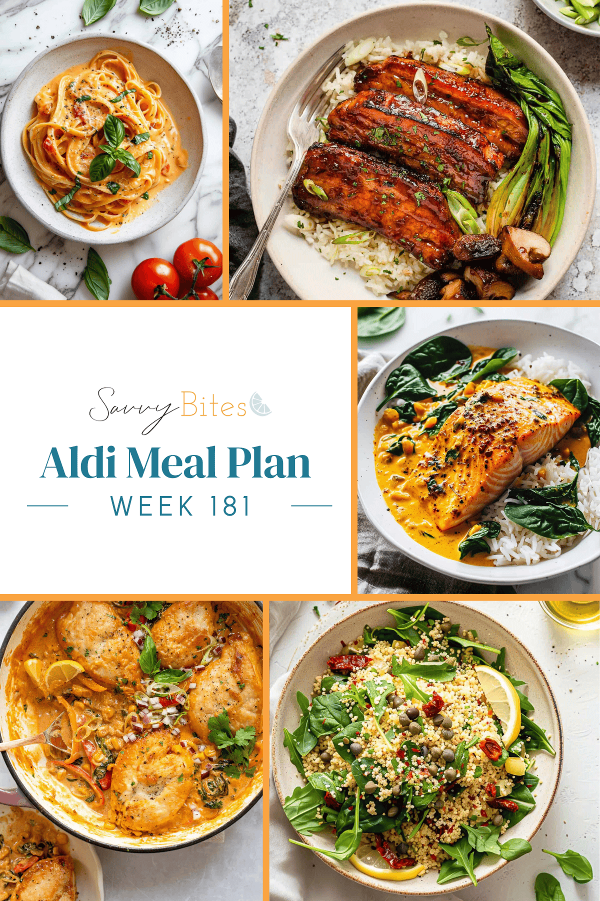 Meal plan photo collage.