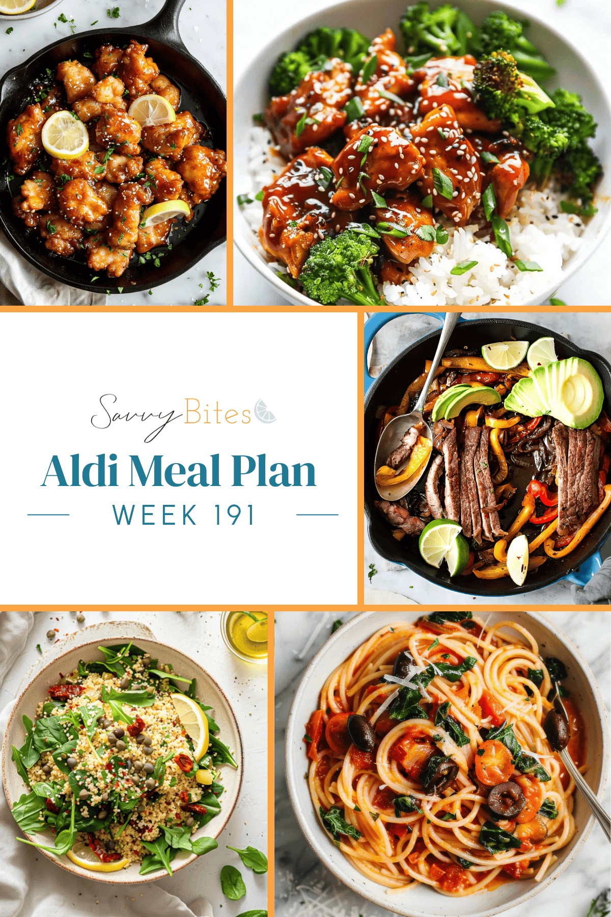 Meal plan photo collage.